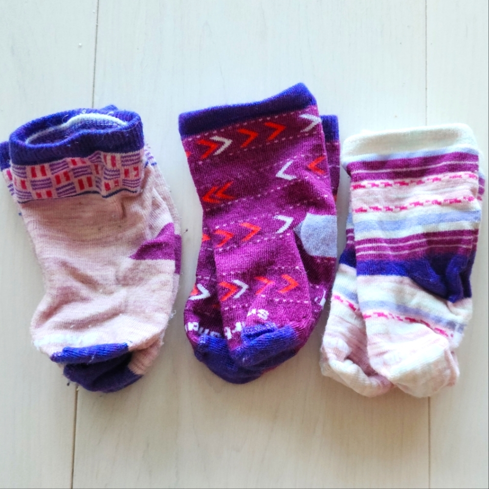 New smartwool baby girl socks bundle 3